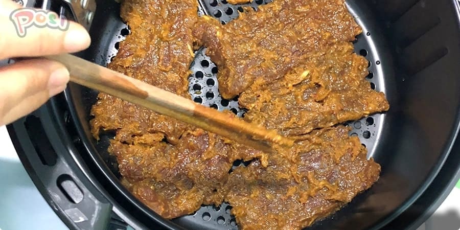 làm khô bò bằng nồi chiên không dầu