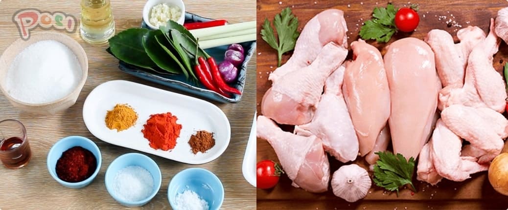 nguyên liệu làm khô gà lá chanh